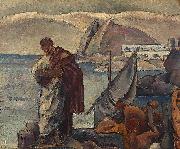 Ion Theodorescu Sion Ovidiu in exil oil on canvas